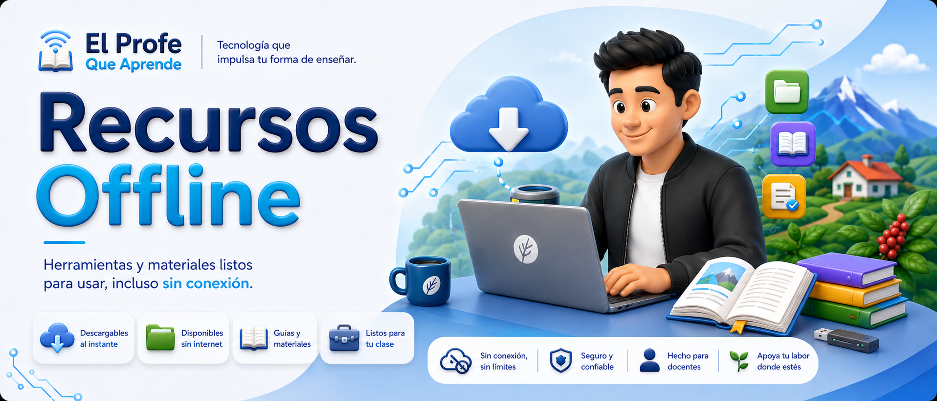 Recursos offline listos para abrir, proyectar y compartir