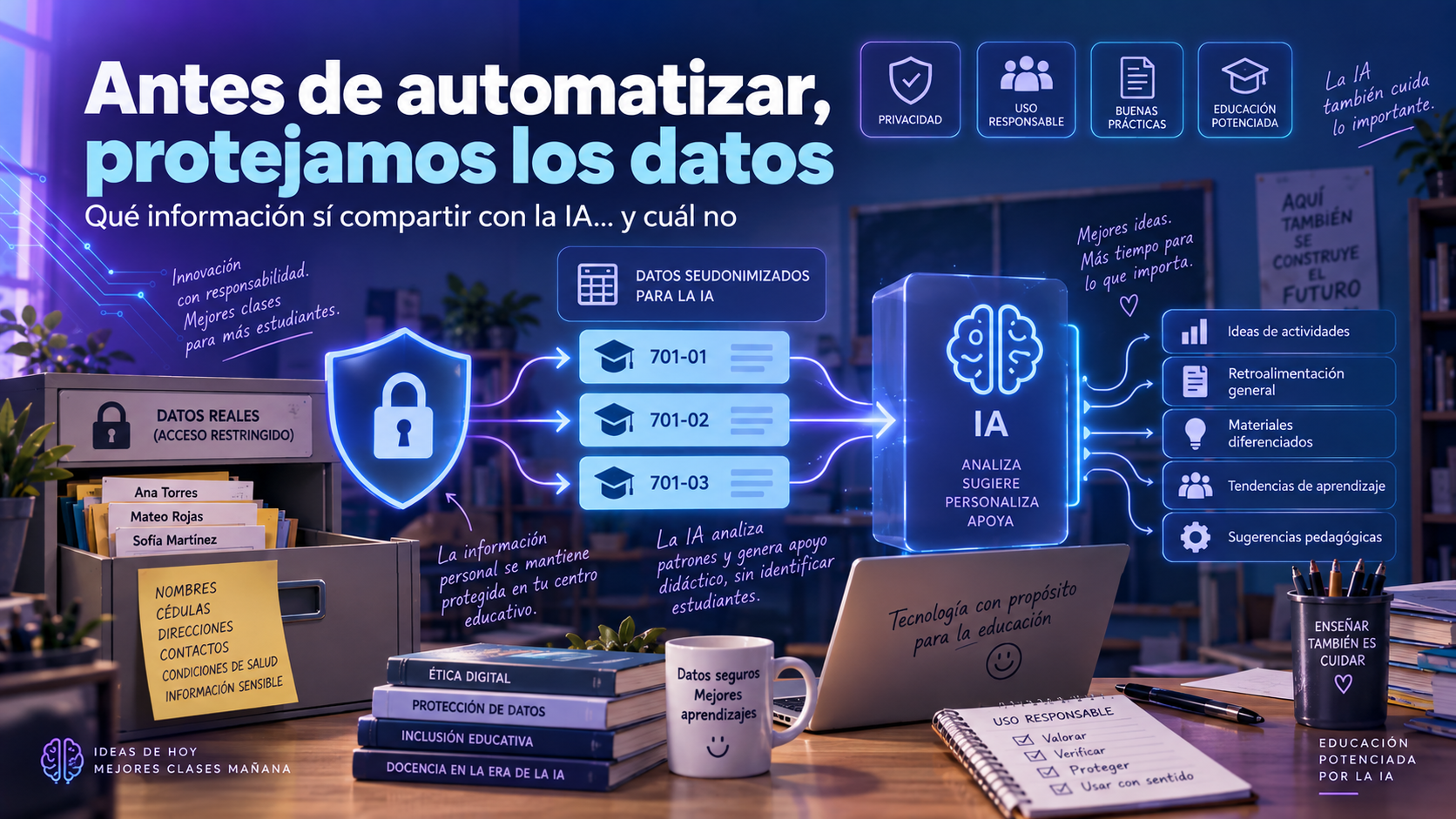 Privacidad y educación potenciada por IA
